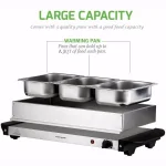 Ovente 1.5 Qt. Stainless Steel Electric Buffet Server Warming Tray with Adjustable Temperature Control thumbnail 3