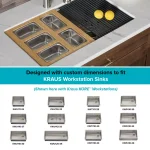 KRAUS Workstation Kitchen Sink Accessory Set with Bamboo Serving Board and 5 Stainless Steel Prep Bowls thumbnail 4