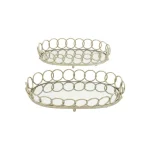 LITTON LANE Modern Reflections Silver Oval Mirror Ring Trays, Set of 2 thumbnail 2