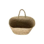 3R Studios Handwoven Seagrass Decorative Wall Baskets, Oval Wicker Storage Set of 2, Beige thumbnail 6