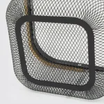 ExcelSteel Black Iron Fruit Basket with Wooden Handle and Abstract Pattern thumbnail 3