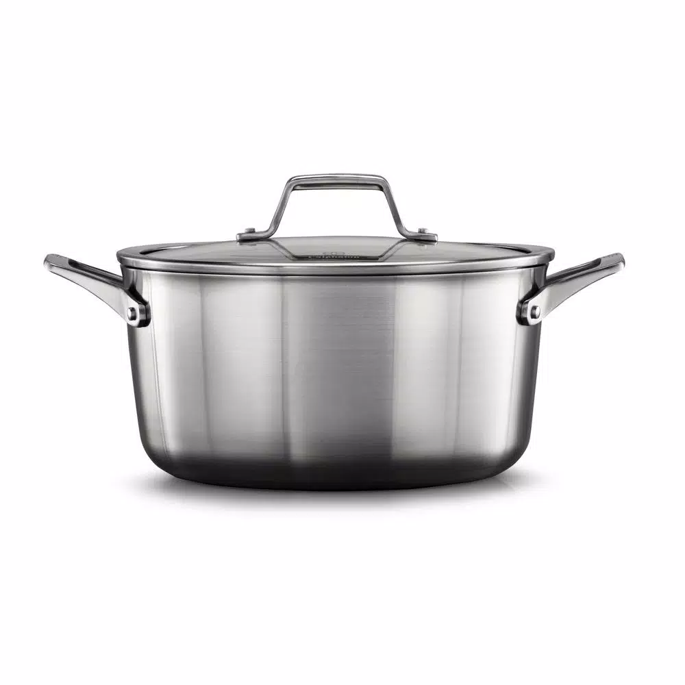Calphalon Premier 6 Qt. Stainless Steel Stock Pot with Tempered Glass Lid