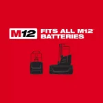 Milwaukee M12 12V Lithium-Ion Cordless 3/8 in. and 1/4 in. Ratchet Kit with Battery, Charger and Bag thumbnail 9