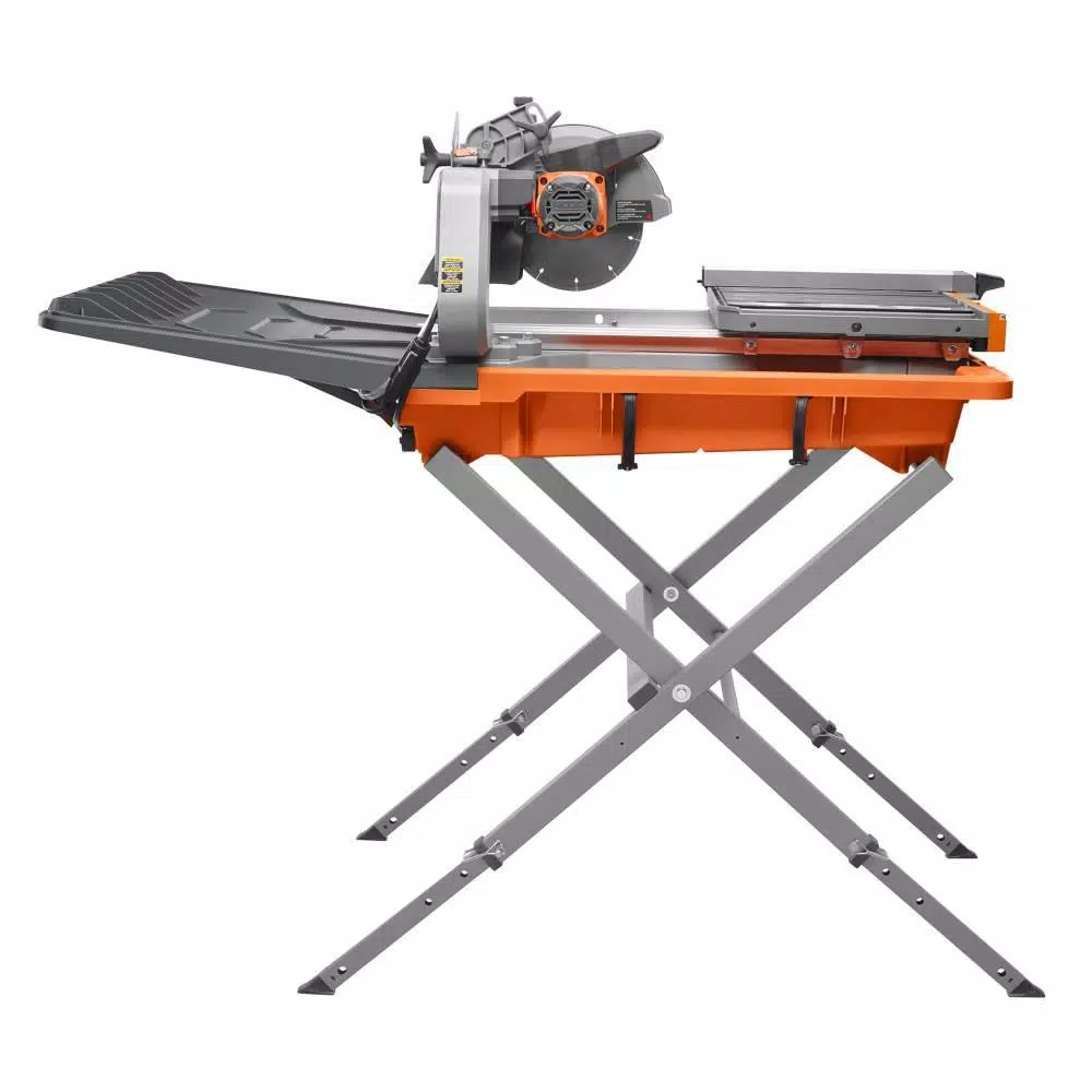 RIDGID 8 in. Wet Tile Saw with Stand, 12 Amp Corded Tile Saw with Extended Rip Capacity