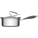 CookCraft by Candace 3 qt. Tri-Ply Stainless Steel Sauce Pan with Patented Latch Glass Lid thumbnail 5