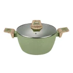 AMERCOOK Olive Stone 5 qt. Round Casserole Dish with Glass Lid, Avocado Green thumbnail 1
