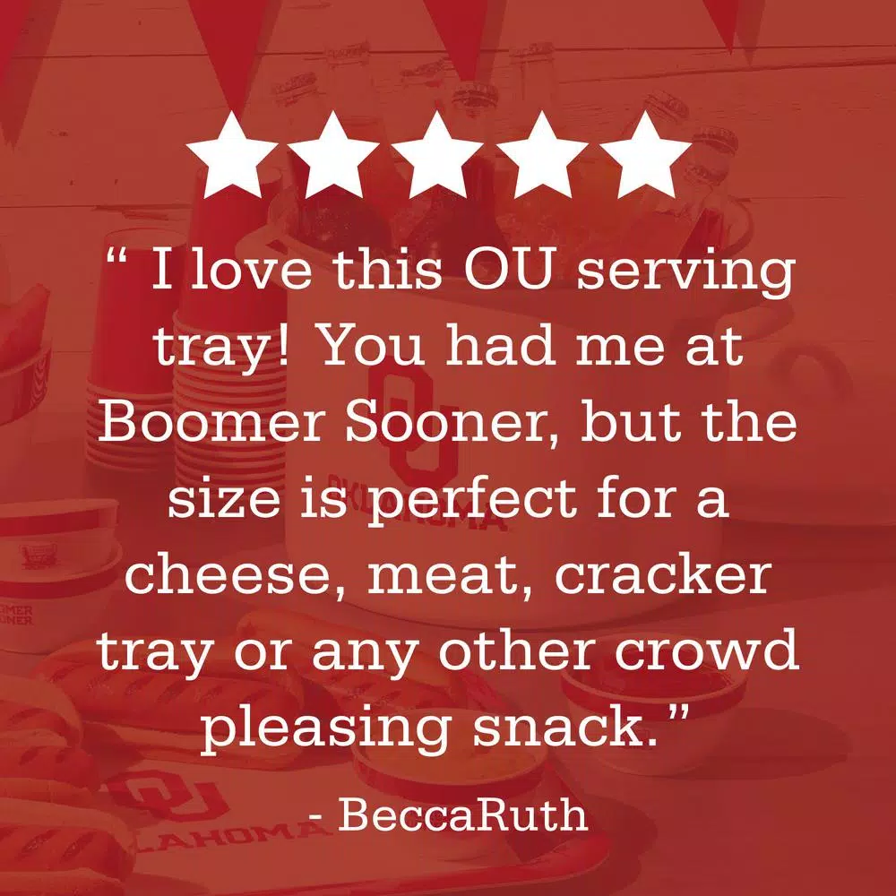Unbranded University of Oklahoma Sooners Serve 'n Score Party Platter, 16 x 12.5-Inch Melamine Serving Tray