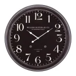 Yosemite Home Decor 25 in. Oversized Circular Iron Wall Clock with Black Distressed Frame thumbnail 1