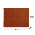 Noble House Cascara Orange Corduroy Plush Throw Blanket - Modern Textured Decor thumbnail 3