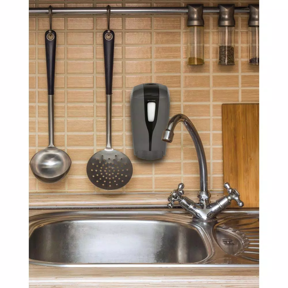 Alpine Industries Aspen Commercial 16 oz. Manual Foam Soap Dispenser, Gray/Black Refillable Wall Mount