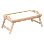 Winsome Sherwood Breakfast Bed Tray, Natural Wood and Melamine Serving Tray with Foldable Legs thumbnail 1