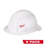 Milwaukee BOLT White Type 1 Class C Full Brim Vented Hard Hat with Small Logo (6-Pack) thumbnail 1