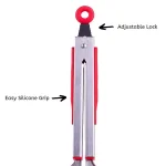 Chefright QuickScoop Brushed Stainless Steel Spatula Tongs with Silicone Edge, Red (Set of 2) thumbnail 5