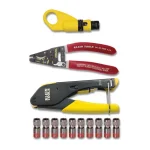 Klein Tools 4-Piece Complete Coax Installation Set with Compression Crimper and Multi-Cable Cutter thumbnail 1