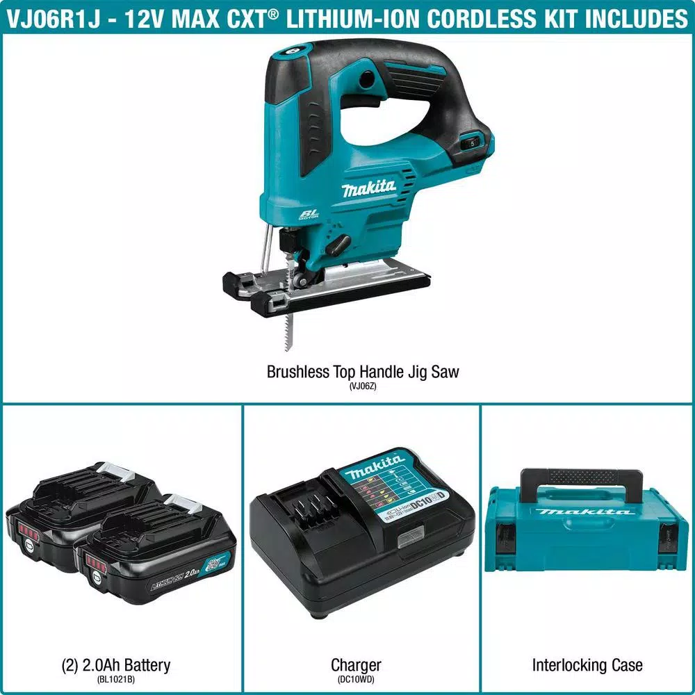 Makita 12V Max CXT Brushless Cordless Top Handle Jig Saw Kit (2.0Ah)