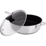 Hampton Bay Ozeri Earth Pan ETERNA 5.3 qt. Stainless Steel Nonstick Sauce Pan with Glass Lid thumbnail 2