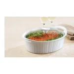 Corningware French White 2.5-Qt Oval Ceramic Casserole Dish with Glass Lid thumbnail 5