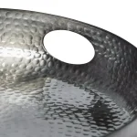 Honey-Can-Do Black Glossy Hammered Aluminum 16 in. Round Serving Tray with Handles thumbnail 2
