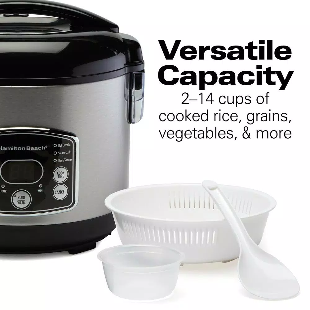 Hamilton Beach 14-Cup Stainless Steel Rice and Hot Cereal Cooker