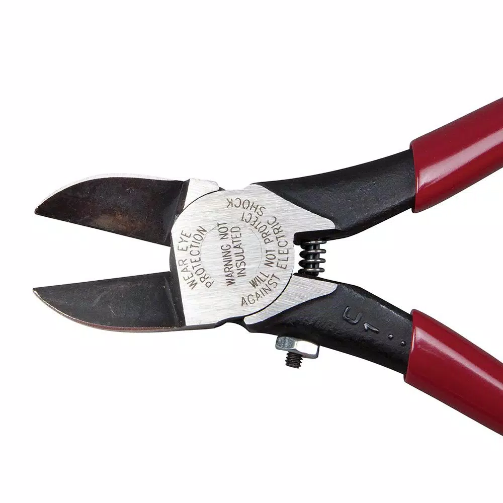 Klein Tools 7.65 in. Plastic Cutting Pliers with Red Dipped Handles