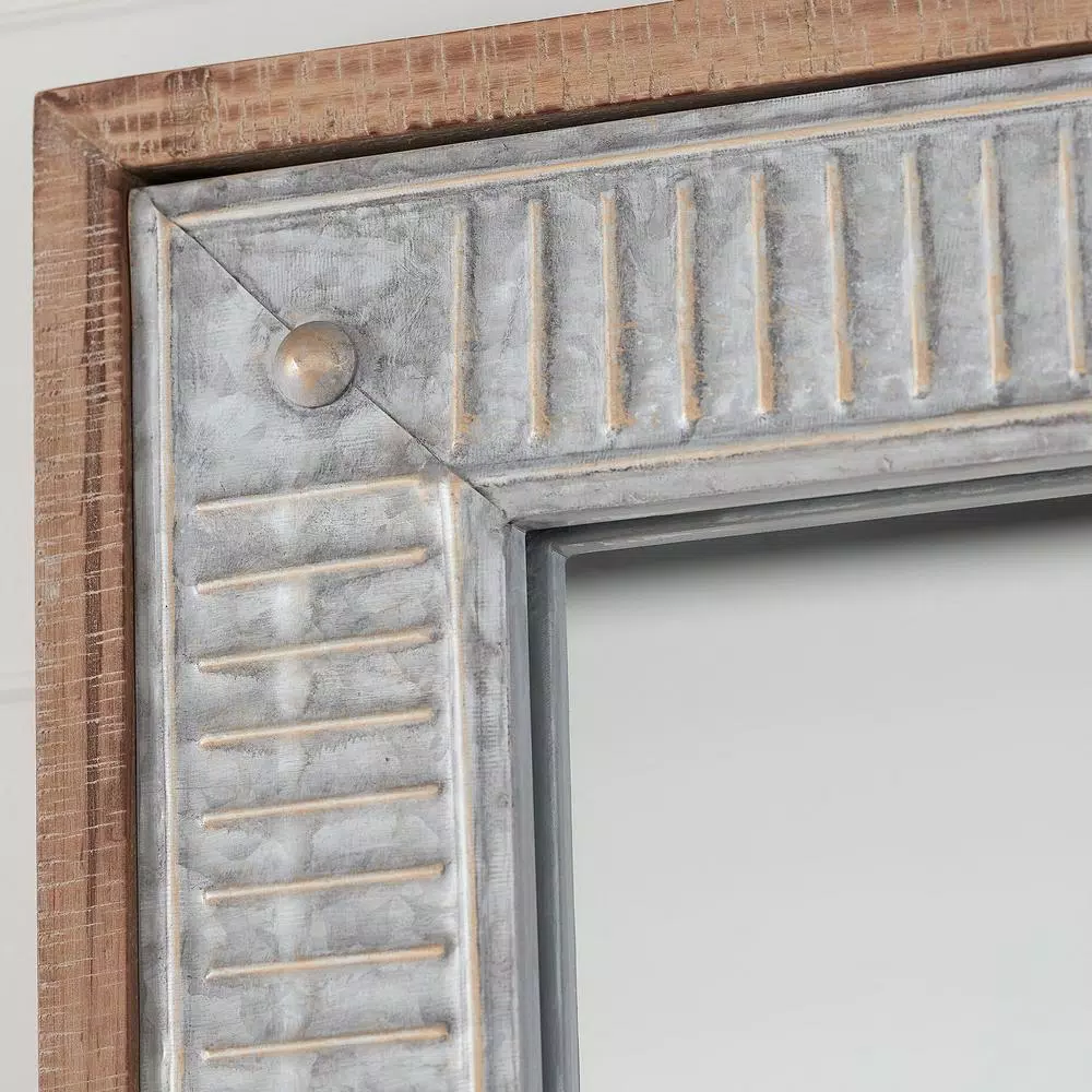 Home Decorators Collection Galvanized Antiqued Farmhouse Accent Mirror, 39 x 27 in.