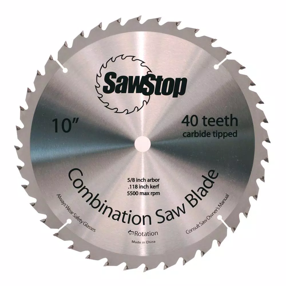 SawStop 40-Tooth Combination Table Saw Blade, 10-Inch, 5/8 in. Arbor