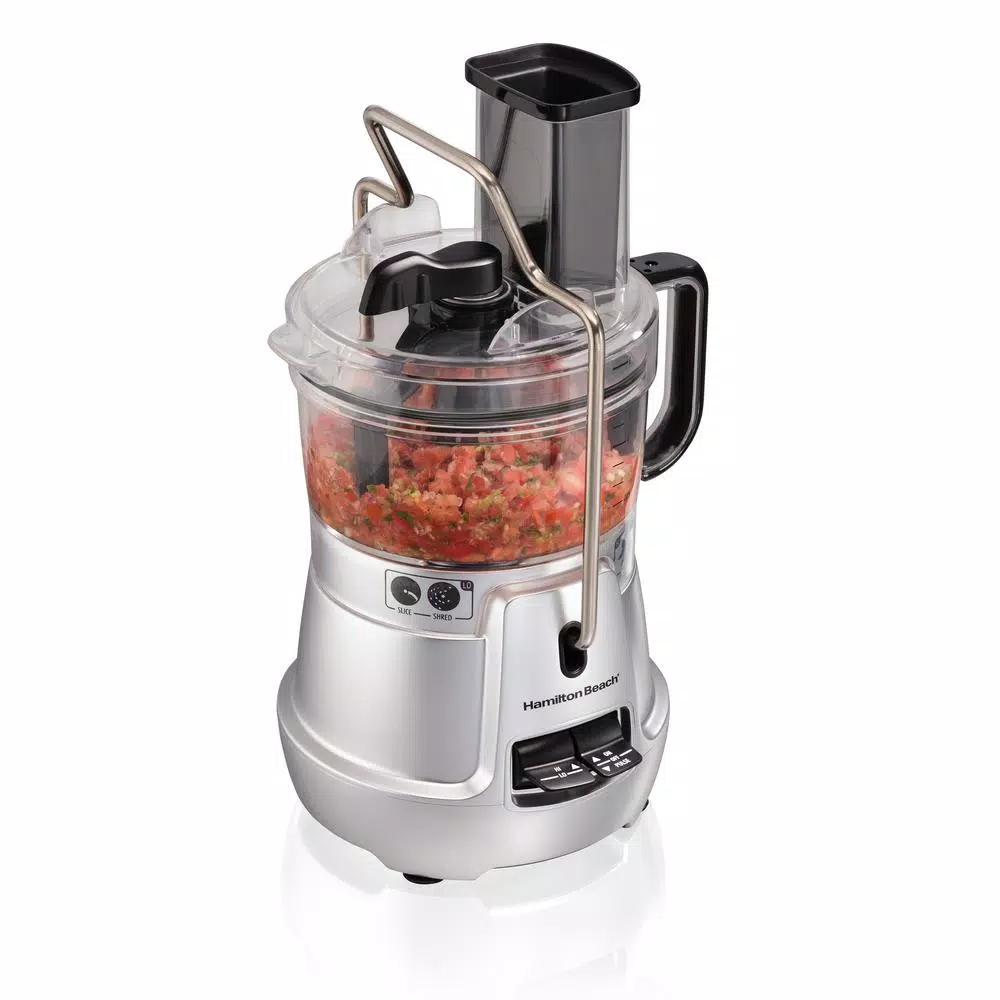 Hamilton Beach Stack & Snap 8-Cup 3-Speed Food Processor with Built-in Scraper, Silver