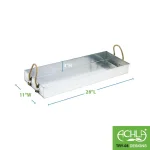Achla Designs Galvanized Steel Serving Tray with Rope Handles, 28.25 in. x 10.25 in. thumbnail 2