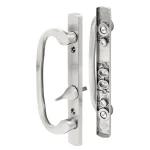 Prime-Line Satin Nickel Diecast Sliding Patio Door Handle Set with Offset Thumb Turn thumbnail 1