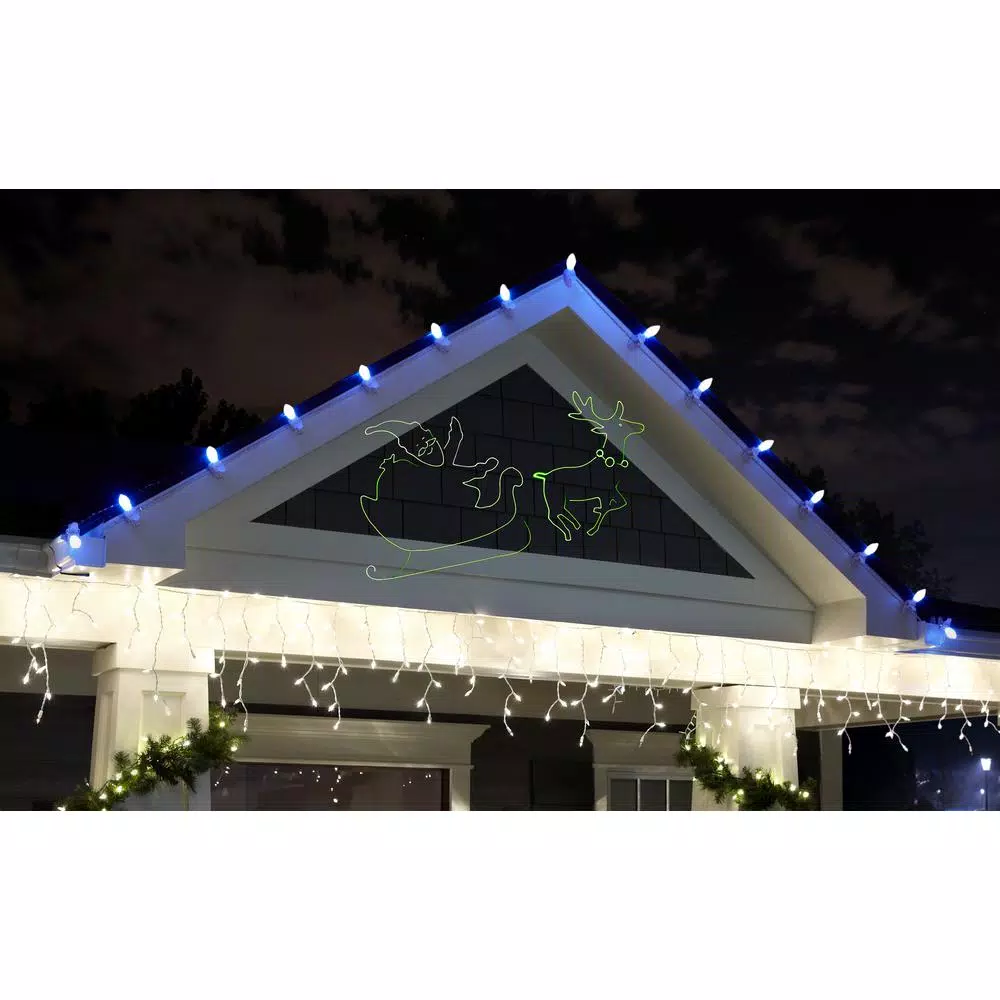 LightShow Holiday Outdoor LED Projector with 8 Slides and Multi-Color Swirl Light Effects