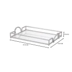 Home Decorators Collection Silver Hammered Metal Decorative Rectangle Mirror Tray thumbnail 2