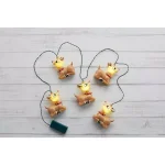 Rudolph 4 in. Rudolph Seated with Bell Collar 5-Light LED Battery Operated Christmas String Lights, White thumbnail 2