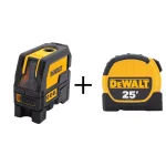 DEWALT Self-Leveling Cross Line and Plumb Spot Laser Level with 25 ft. Tape Measure Bonus thumbnail 1