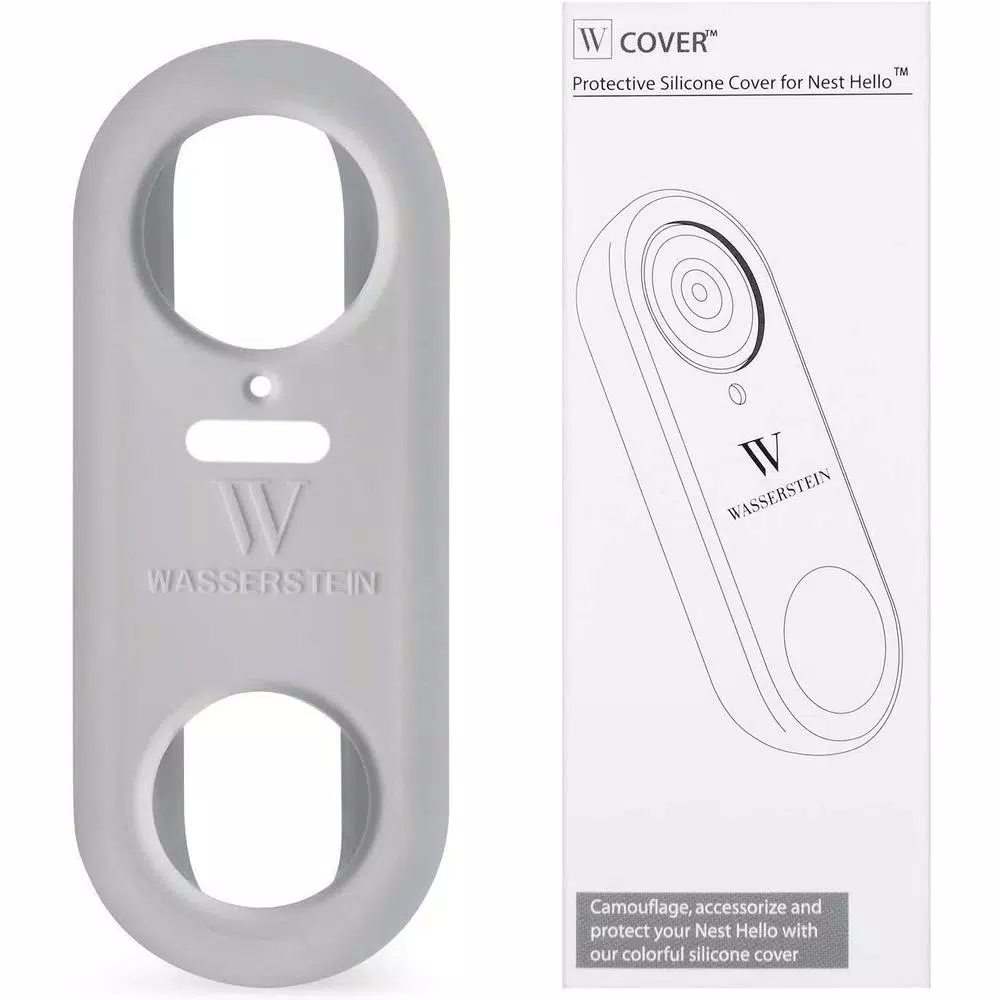 Wasserstein Gray Protective Silicone Skin for Google Nest Hello Video Doorbell