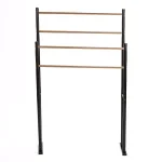 Mind Reader Black 2-Tier Freestanding Towel Rack with 4 Bars thumbnail 4