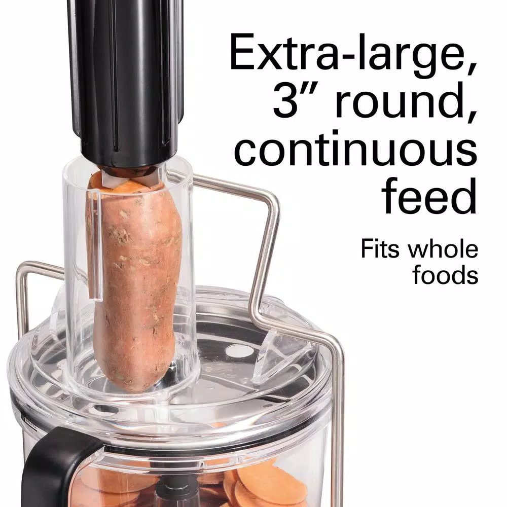 Hamilton Beach Professional 12-Cup Stack n Snap Food Processor with Spiralizer, Stainless Steel