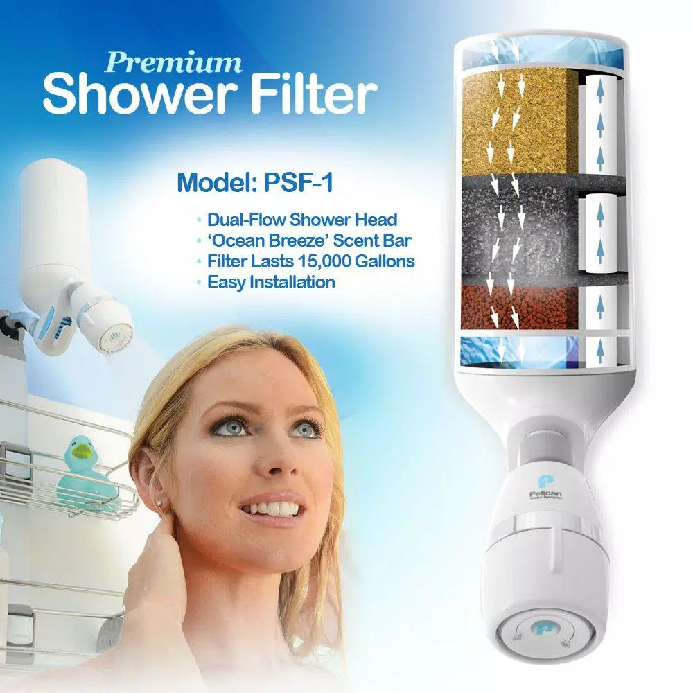 Pelican Water Pelican 3-Stage Shower and Countertop Drinking Water Purification System Combo