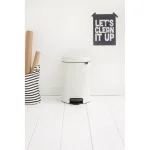Brabantia Icon 3.2 Gal. White Steel Step-On Trash Can with Soft-Close Lid thumbnail 7