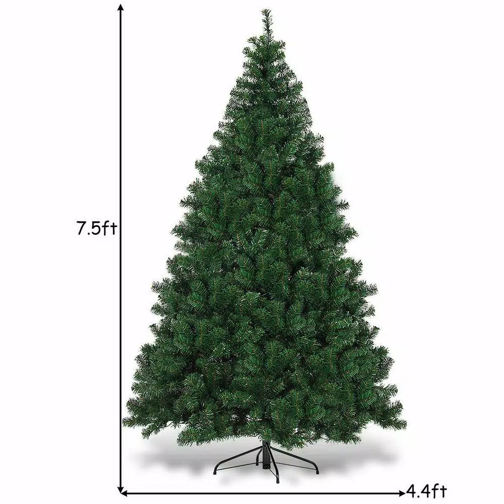 Costway 7.5 ft. Pre-Lit Artificial Christmas Tree with 550 Multi-Color LED Lights and Stand