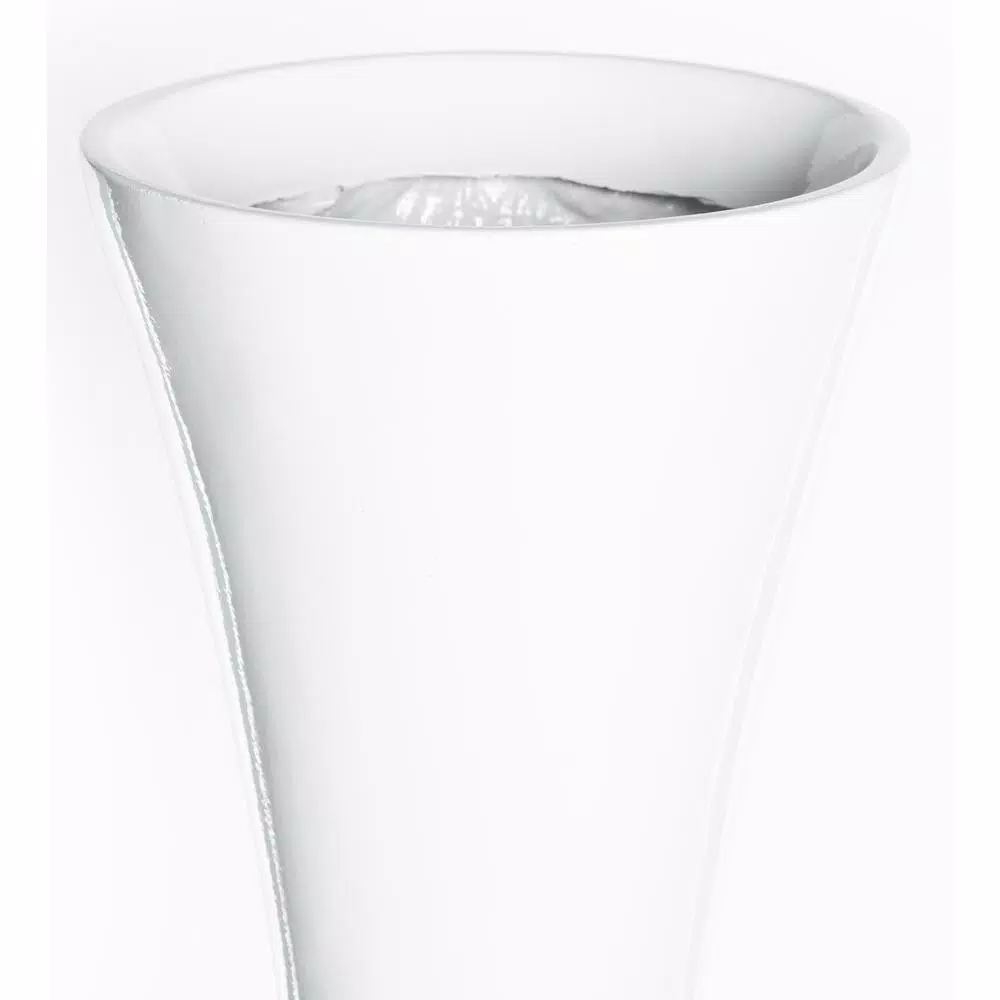 Uniquewise 43.5 in. White Modern Trumpet Floor Vase - Sleek Fiberglass Decorative Vase