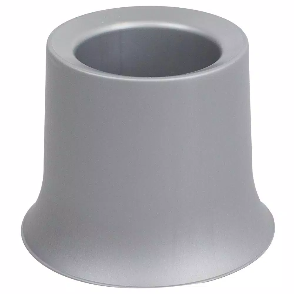 Unbranded Gray Plastic Toilet Brush with Holder, Tapered Nylon Bristles, Compact Design