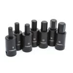 Husky 1/2 in. Drive Metric Hex Bit Impact Socket Set, 7-Piece thumbnail 1