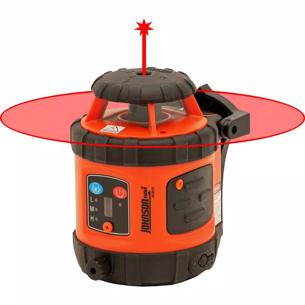 Johnson Self-Leveling 360° Rotary Laser Level, Red Beam, 800 ft. Range