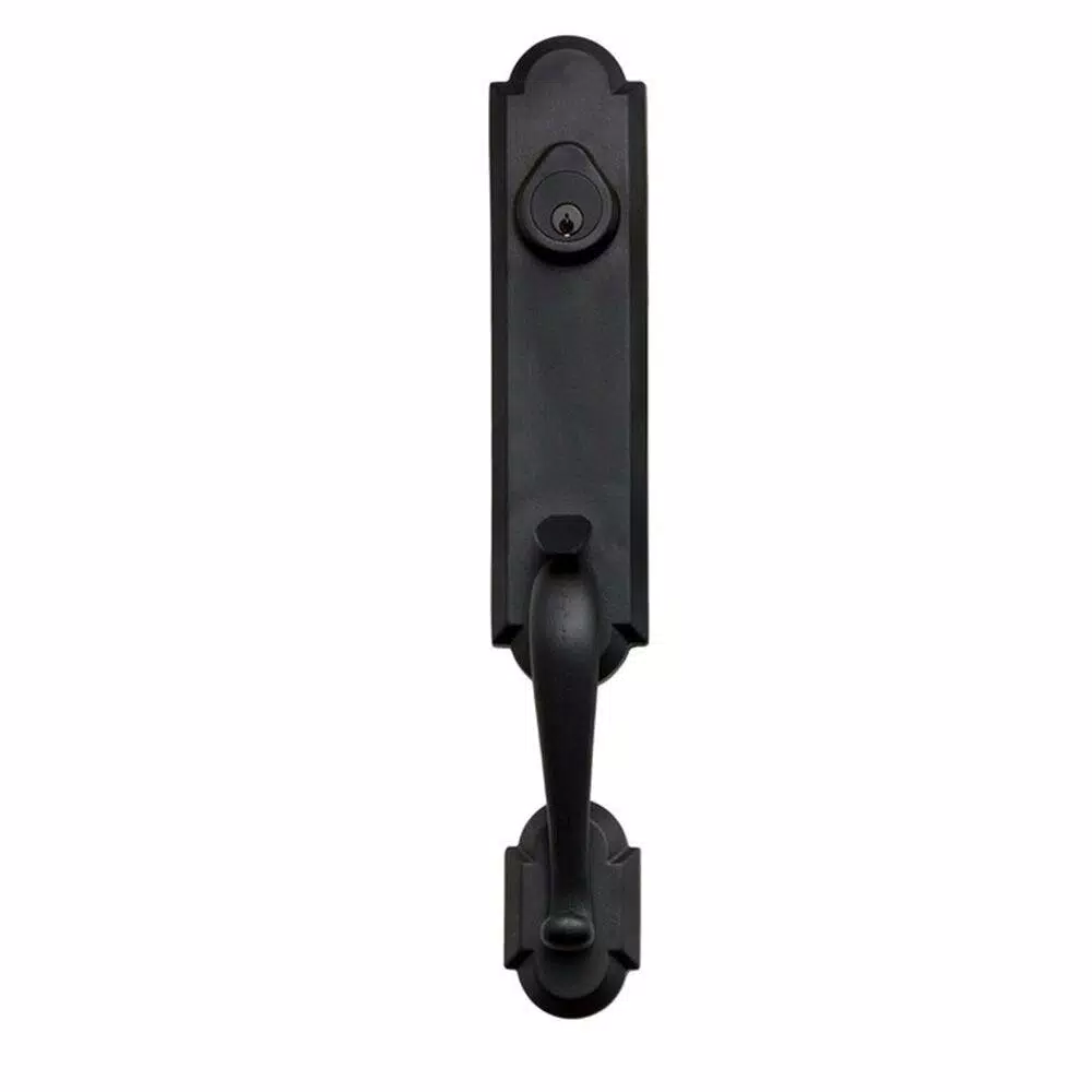 Delaney Hardware Delaney Sandcast Collection Castille Aged Black Single Cylinder Deadbolt Entry Handleset with Tulum Knob