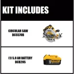 DEWALT 20V MAX XR Brushless 7-1/4 in. Cordless Circular Saw with 5.0Ah Battery thumbnail 2