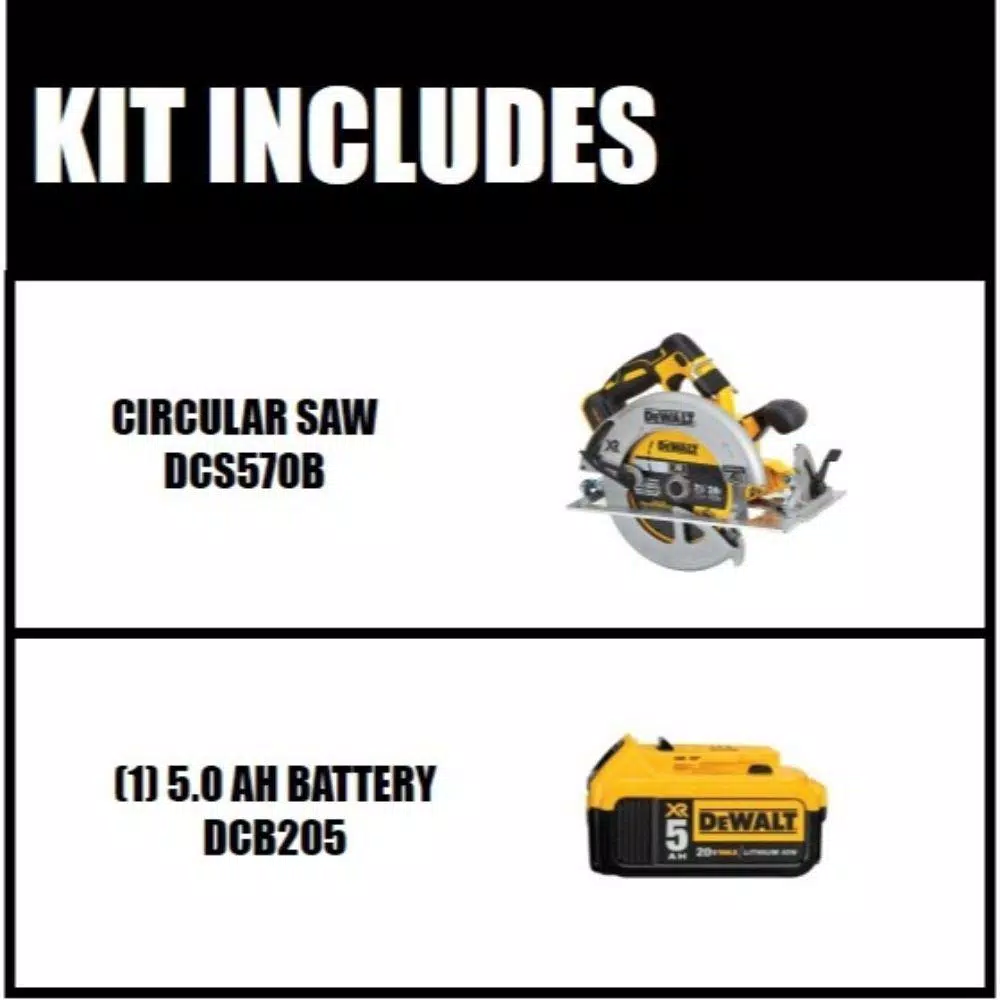 DEWALT 20V MAX XR Brushless 7-1/4 in. Cordless Circular Saw with 5.0Ah Battery