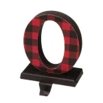 Glitzhome NOEL Buffalo Plaid Christmas Stocking Holder Set of 4 - Wood and Metal thumbnail 3