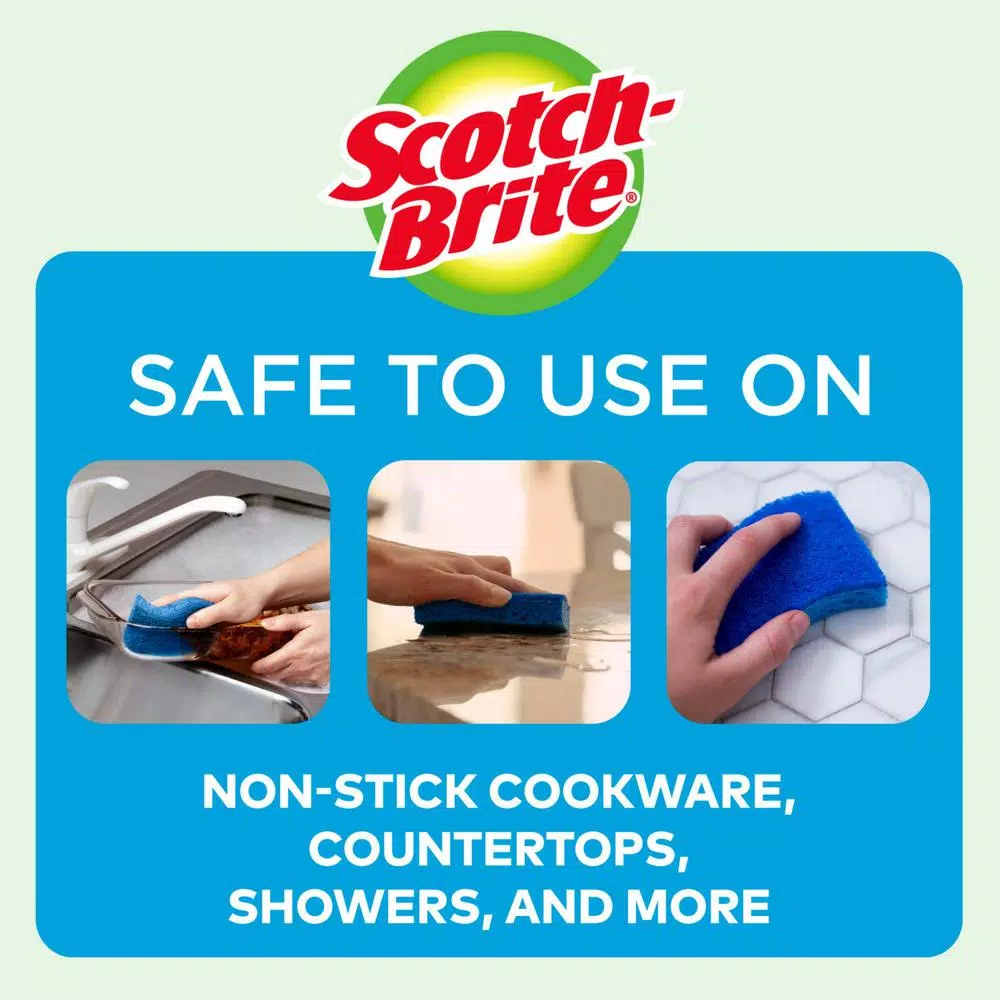 Scotch-Brite Non-Scratch Scrub Sponges, Blue, 9-Pack
