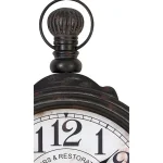 LITTON LANE 39 in. Vintage Wood Wall Clock with Ebony Finish and Distressed White Dial thumbnail 3