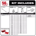 Milwaukee 191-Piece Mechanic Tool Set with Ratcheting Wrenches and FOUR FLAT Sockets thumbnail 8